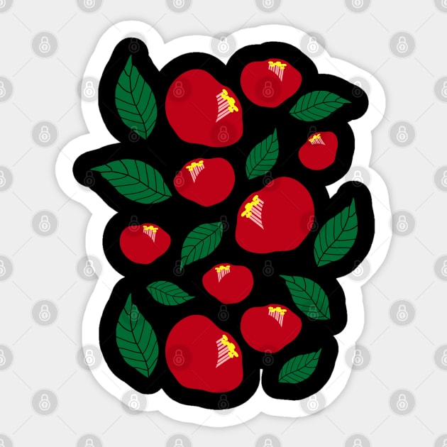 Red camellia flowers 2 Sticker by CindyS